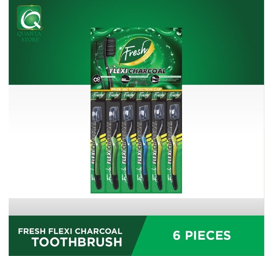 Fresh Flexi Charcoal Toothbrush 6 pcs